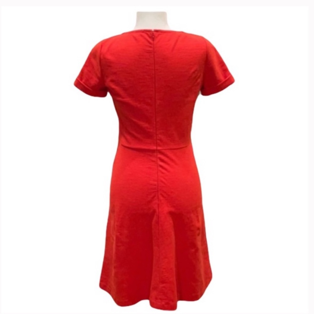 J. Crew Short Sleeve Fun and Flare Dress - orange - size 12 - Picture 3 of 8